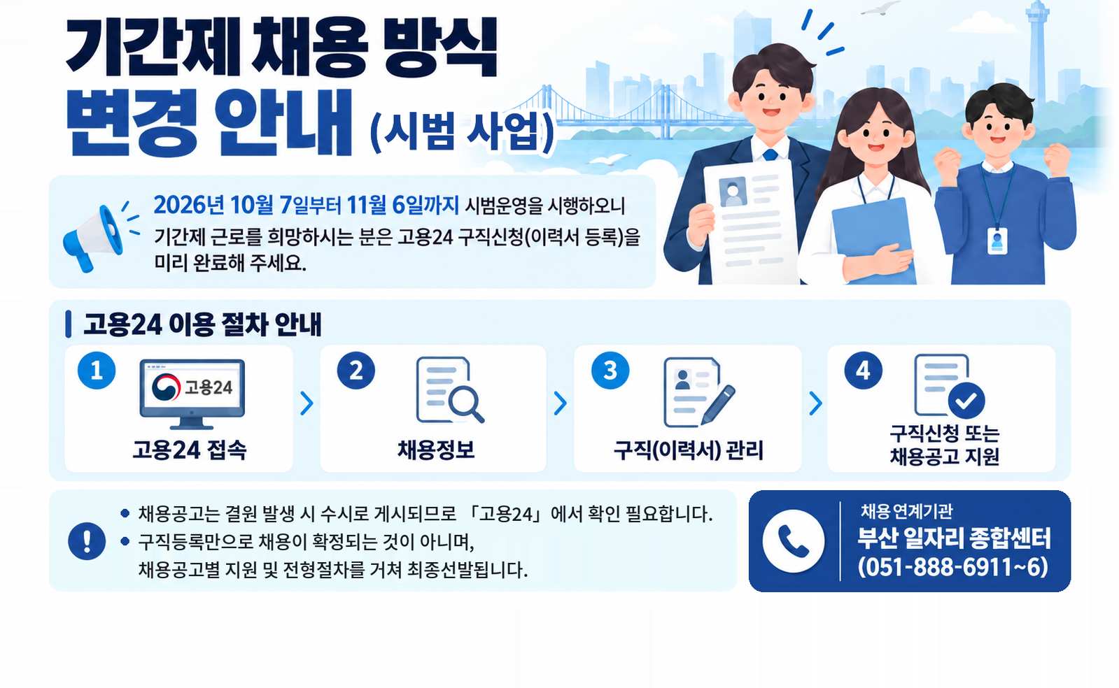 기간제 채용 방식 변경 안내